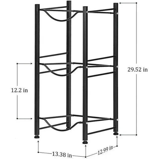 3 Tier Black Water Cooler Jug Rack