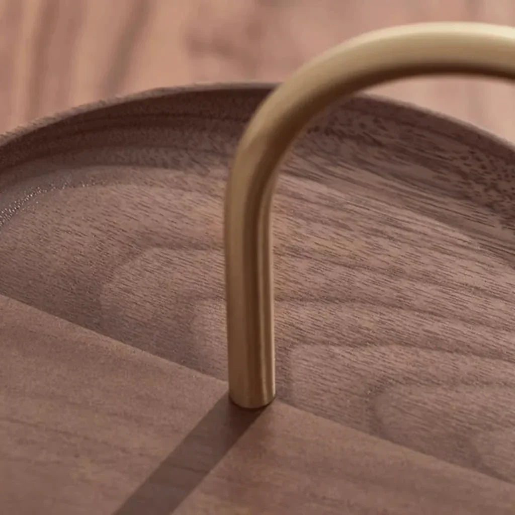 Wooden Round Double Layer Dessert Serving Tray – Elegant Tiered Display Stand