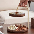 Wooden Round Double Layer Dessert Serving Tray – Elegant Tiered Display Stand